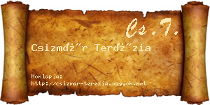 Csizmár Terézia névjegykártya